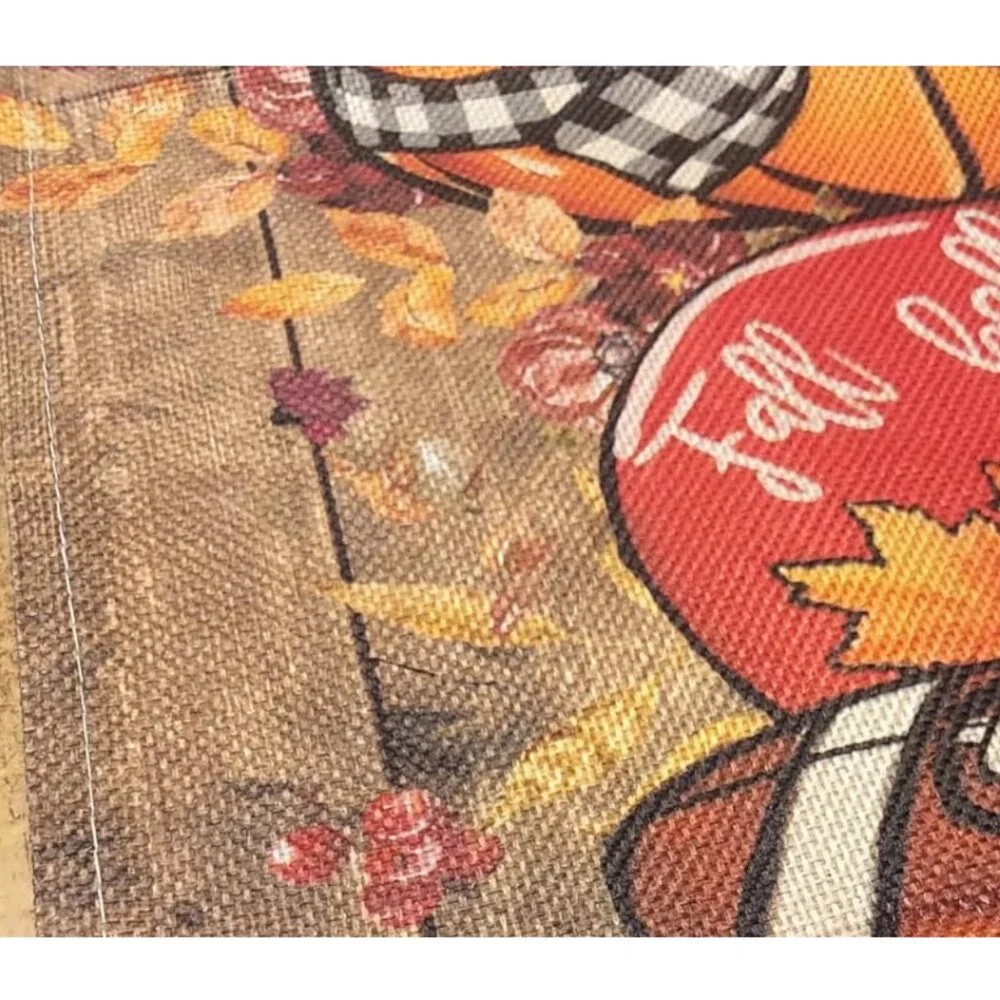 Football Table Runner Pumpkin Fall Decor Autumn Thanksgiving Decoration Cloth